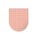 Pastel Orange Tattersall Pattern Print Toilet Lid Cover