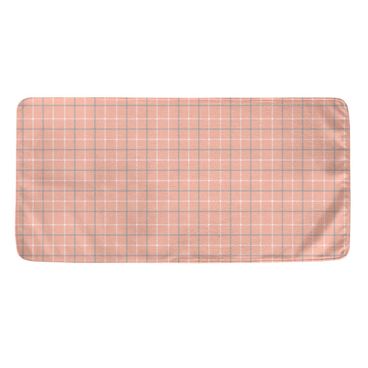 Pastel Orange Tattersall Pattern Print Towel
