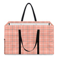 Pastel Orange Tattersall Pattern Print Utility Tote Bag