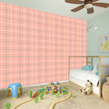 Pastel Orange Tattersall Pattern Print Wall Sticker