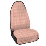 Pastel Orange Tattersall Pattern Print Waterproof Car Seat Cover