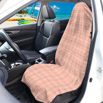 Pastel Orange Tattersall Pattern Print Waterproof Car Seat Cover