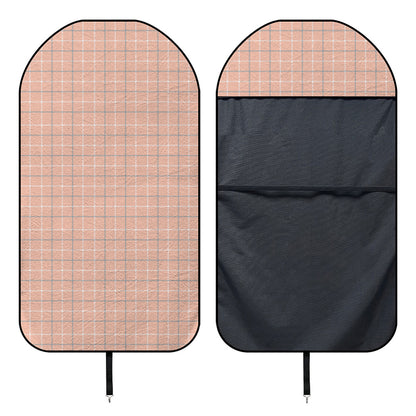Pastel Orange Tattersall Pattern Print Waterproof Car Seat Cover