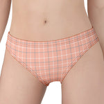 Pastel Orange Tattersall Pattern Print Women's Panties