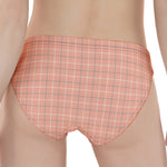 Pastel Orange Tattersall Pattern Print Women's Panties