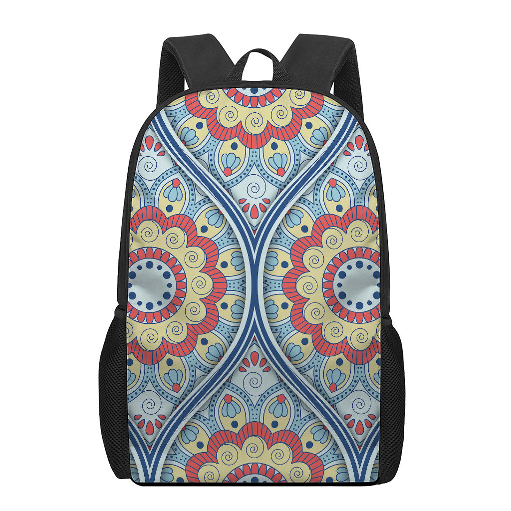 Pastel Ornament Mandala Print 17 Inch Backpack