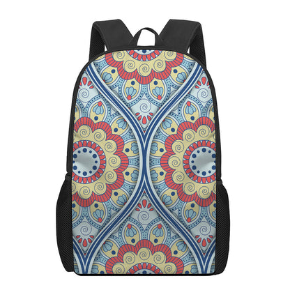 Pastel Ornament Mandala Print 17 Inch Backpack