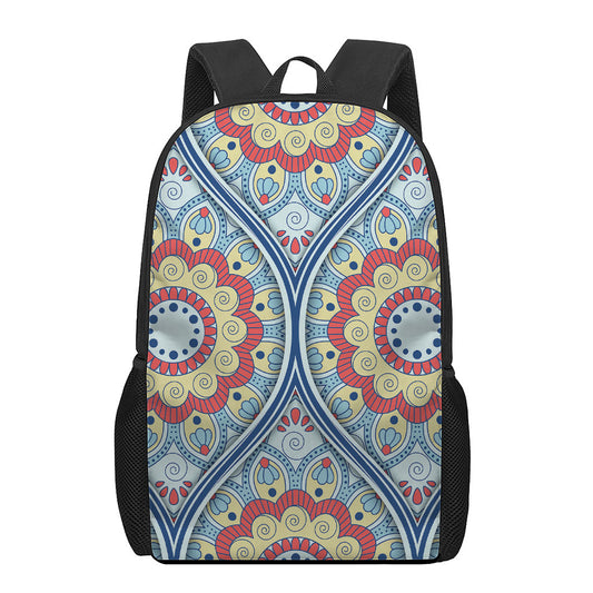 Pastel Ornament Mandala Print 17 Inch Backpack