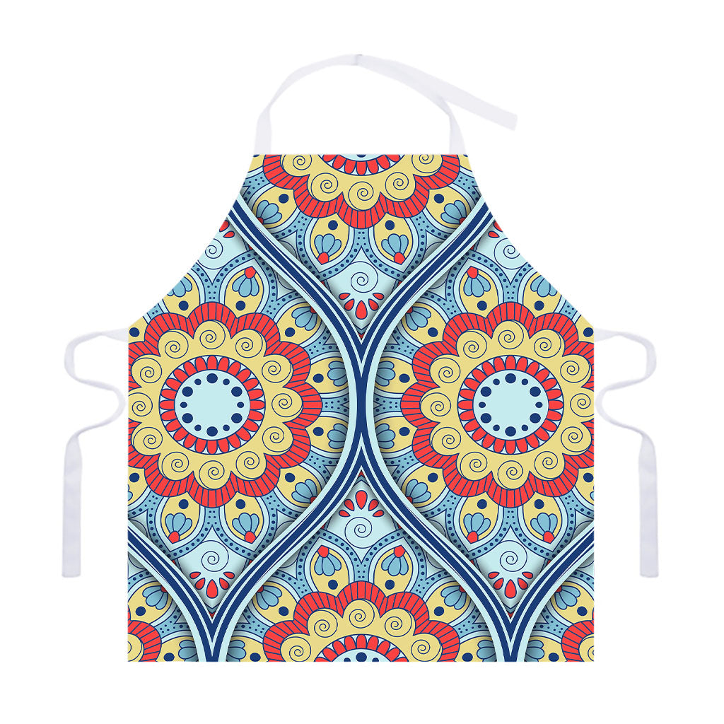 Pastel Ornament Mandala Print Adjustable Apron