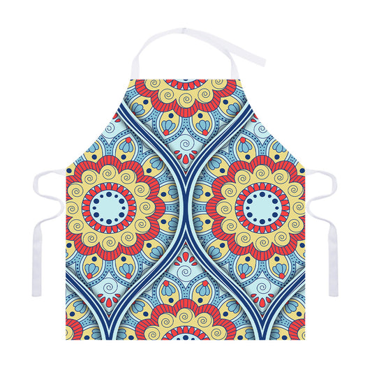 Pastel Ornament Mandala Print Adjustable Apron
