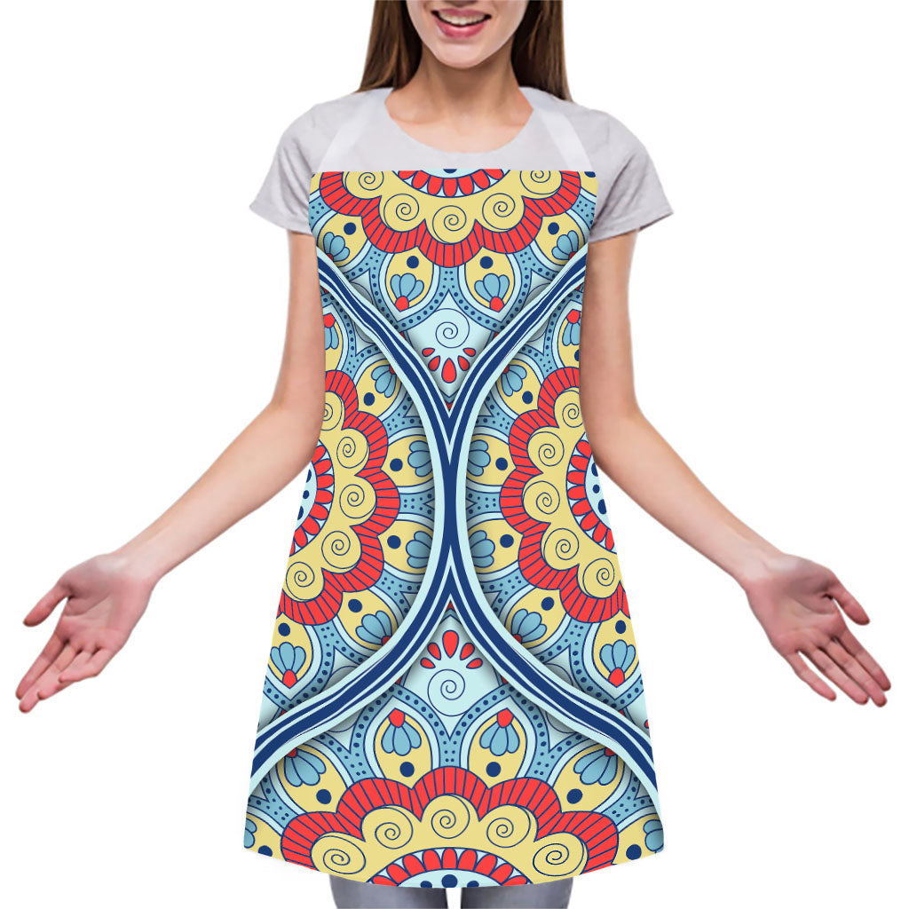 Pastel Ornament Mandala Print Adjustable Apron