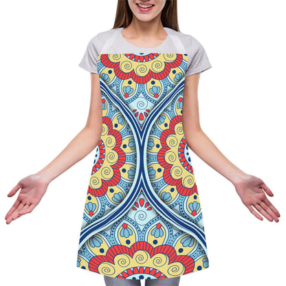Pastel Ornament Mandala Print Adjustable Apron