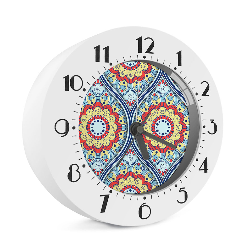 Pastel Ornament Mandala Print Alarm Clock