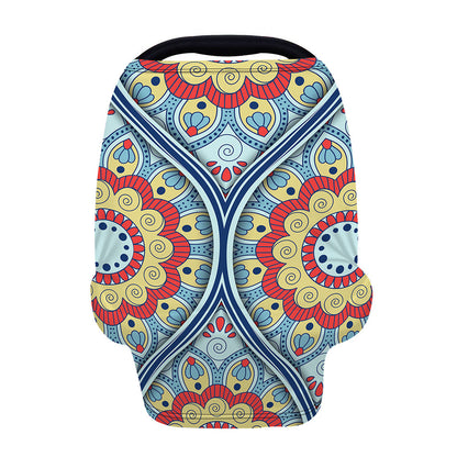 Pastel Ornament Mandala Print Baby Seat Cover