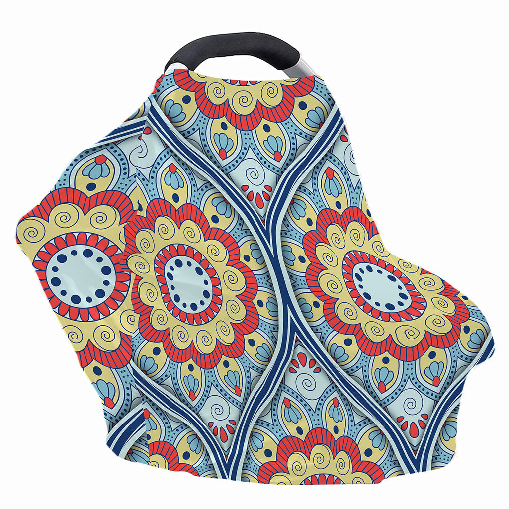 Pastel Ornament Mandala Print Baby Seat Cover