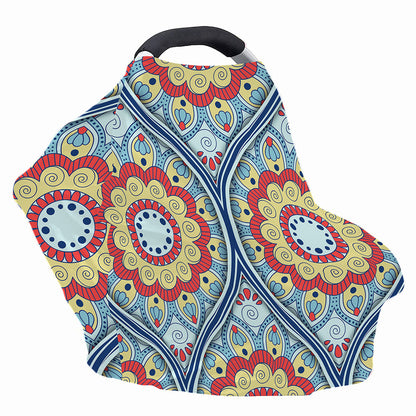 Pastel Ornament Mandala Print Baby Seat Cover
