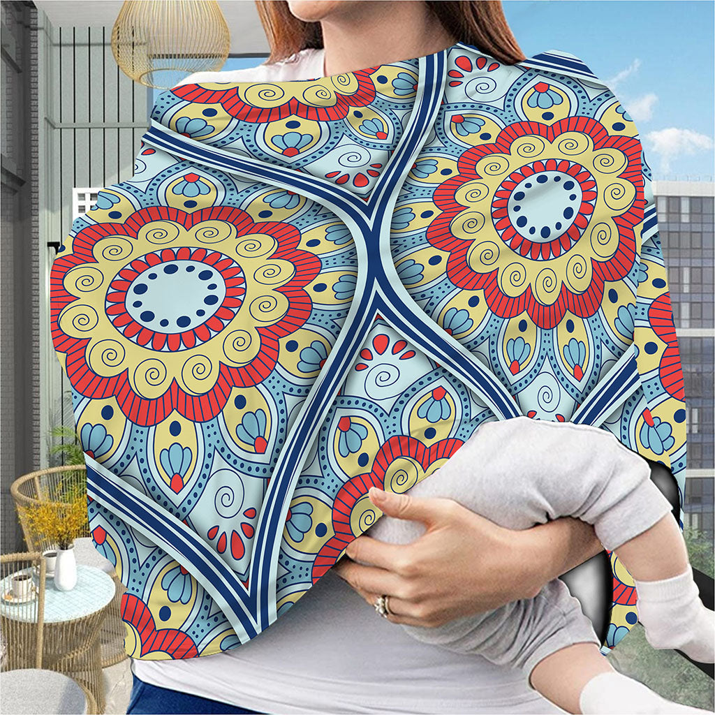 Pastel Ornament Mandala Print Baby Seat Cover