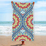 Pastel Ornament Mandala Print Beach Towel