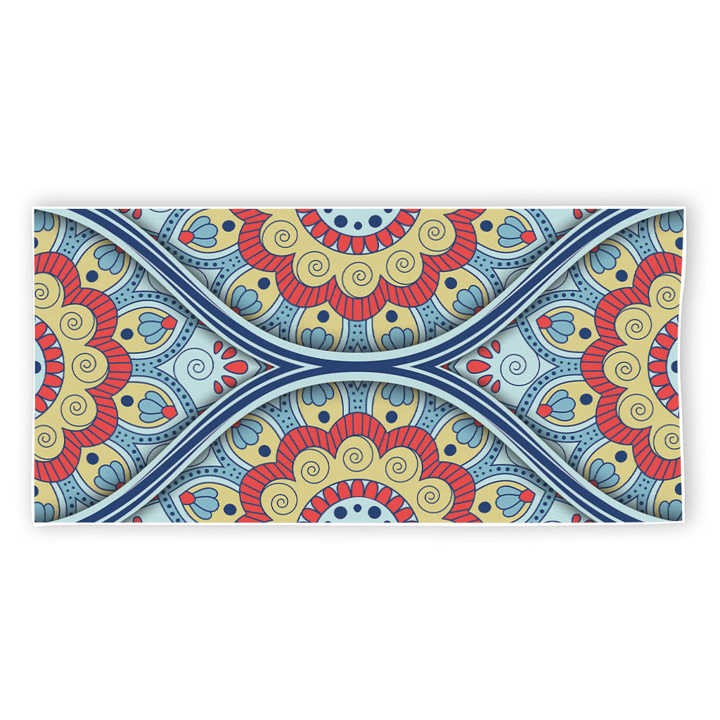 Pastel Ornament Mandala Print Beach Towel