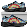 Pastel Ornament Mandala Print Black Chunky Shoes