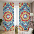 Pastel Ornament Mandala Print Dimout Pencil Pleat Curtains