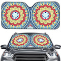 Pastel Ornament Mandala Print Car Windshield Sun Shade