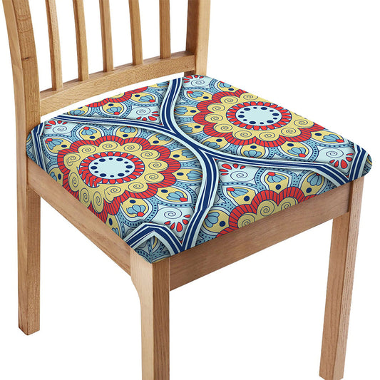 Pastel Ornament Mandala Print Chair Cushion Cover