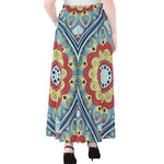 Pastel Ornament Mandala Print Chiffon Maxi Skirt