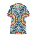 Pastel Ornament Mandala Print Cotton Hawaiian Shirt