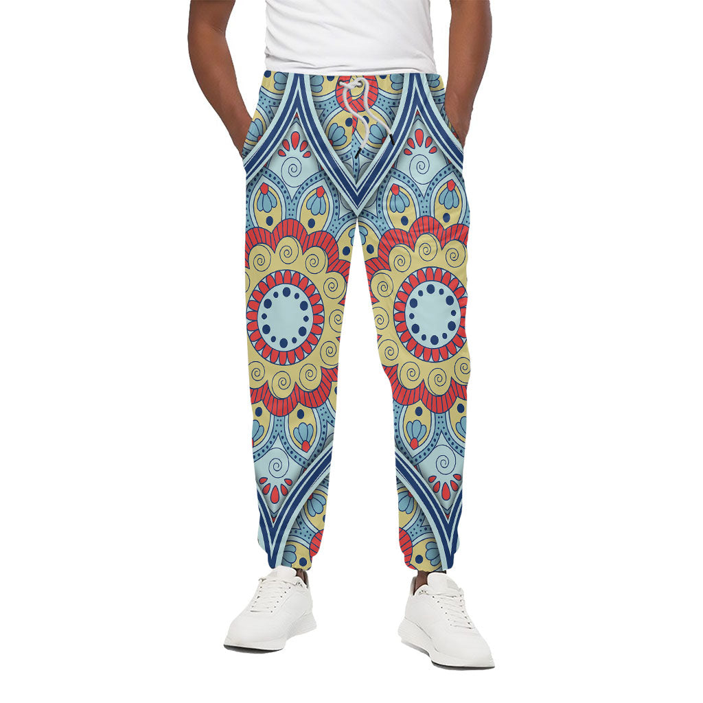 Pastel Ornament Mandala Print Cotton Pants