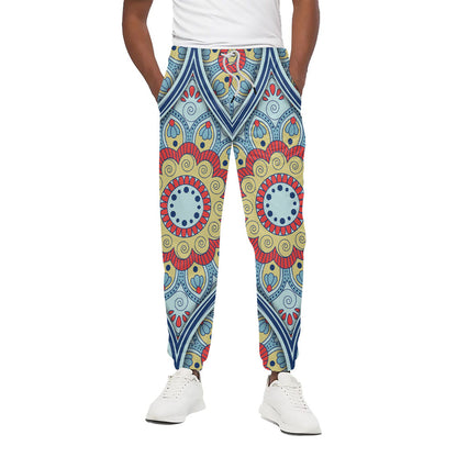 Pastel Ornament Mandala Print Cotton Pants