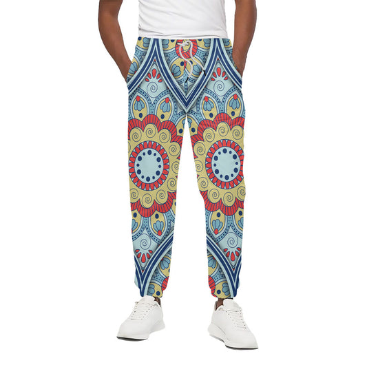 Pastel Ornament Mandala Print Cotton Pants