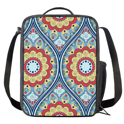 Pastel Ornament Mandala Print Crossbody Lunch Bag