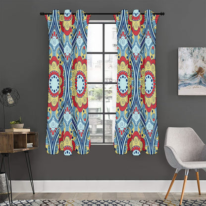 Pastel Ornament Mandala Print Curtain