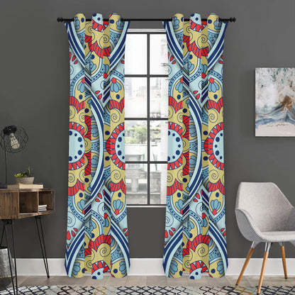 Pastel Ornament Mandala Print Curtain