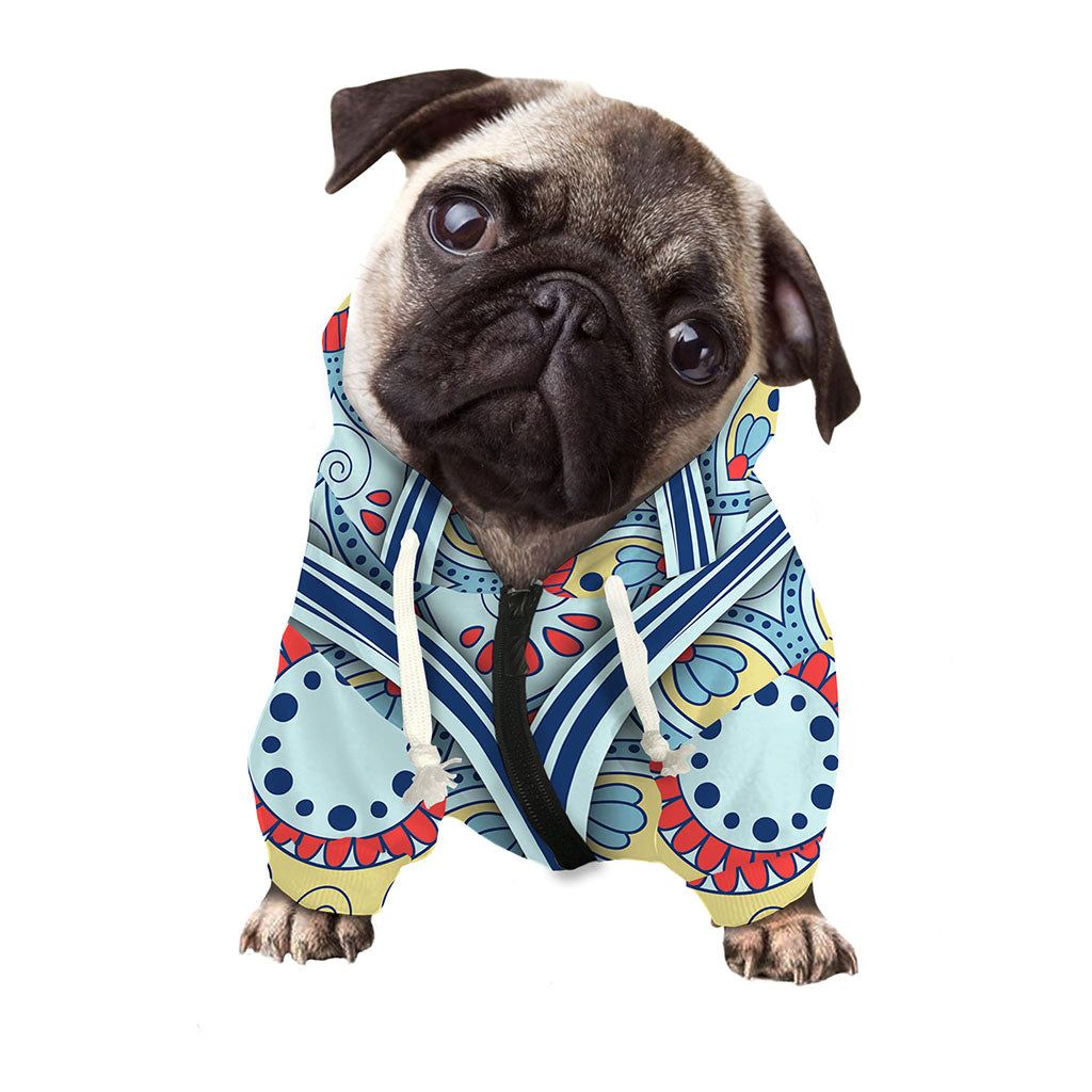 Pastel Ornament Mandala Print Dog Zip Up Hoodie
