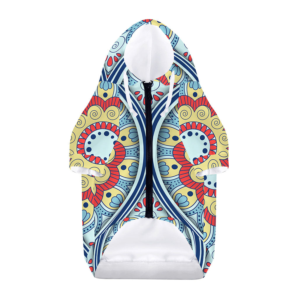 Pastel Ornament Mandala Print Dog Zip Up Hoodie