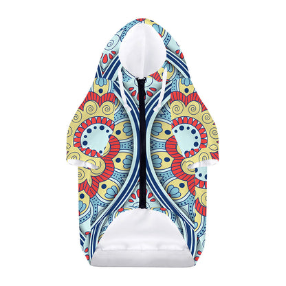 Pastel Ornament Mandala Print Dog Zip Up Hoodie