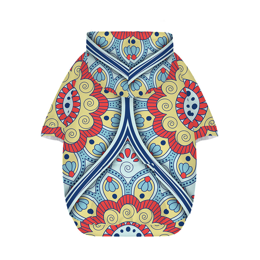 Pastel Ornament Mandala Print Dog Zip Up Hoodie