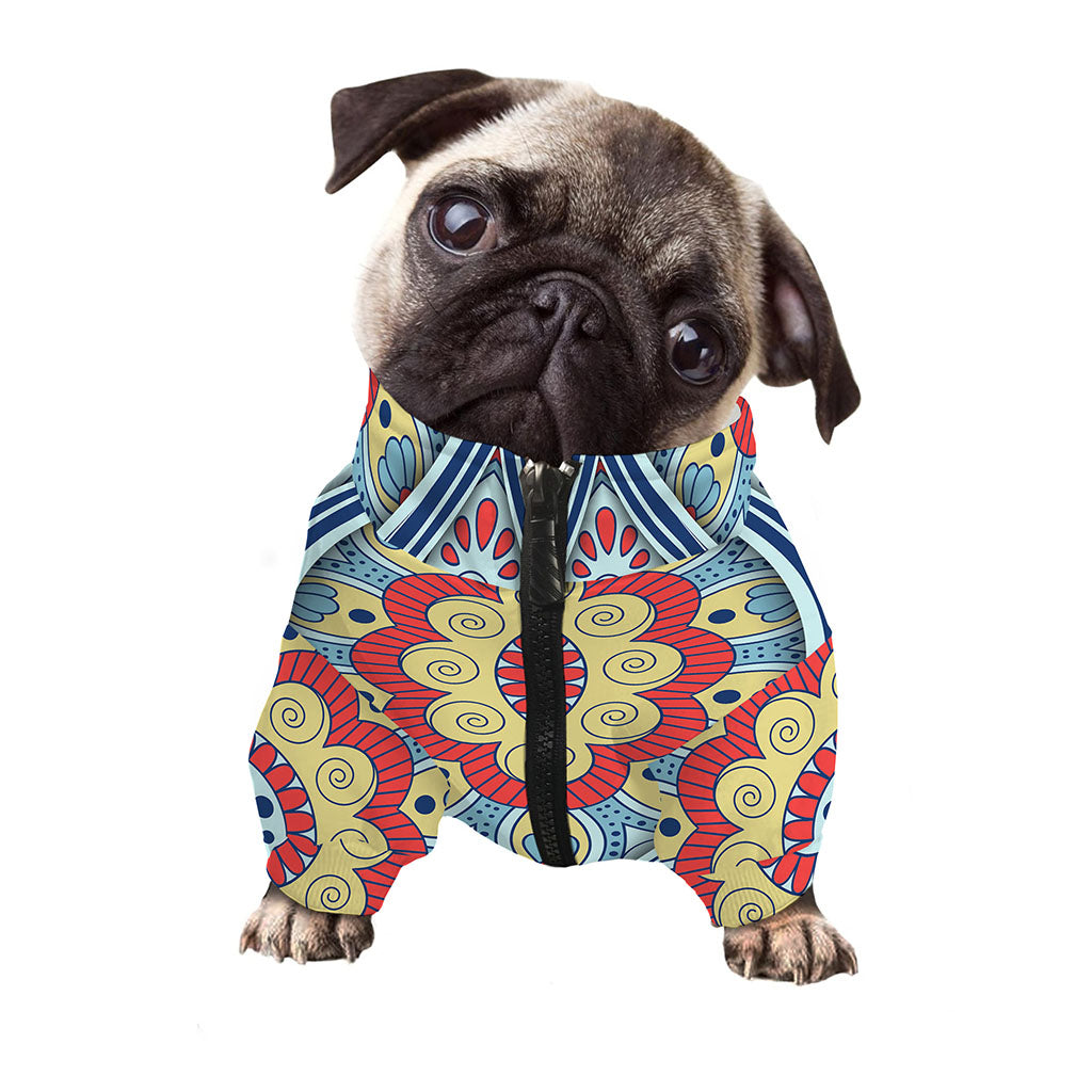 Pastel Ornament Mandala Print Dog Zip Up Jacket
