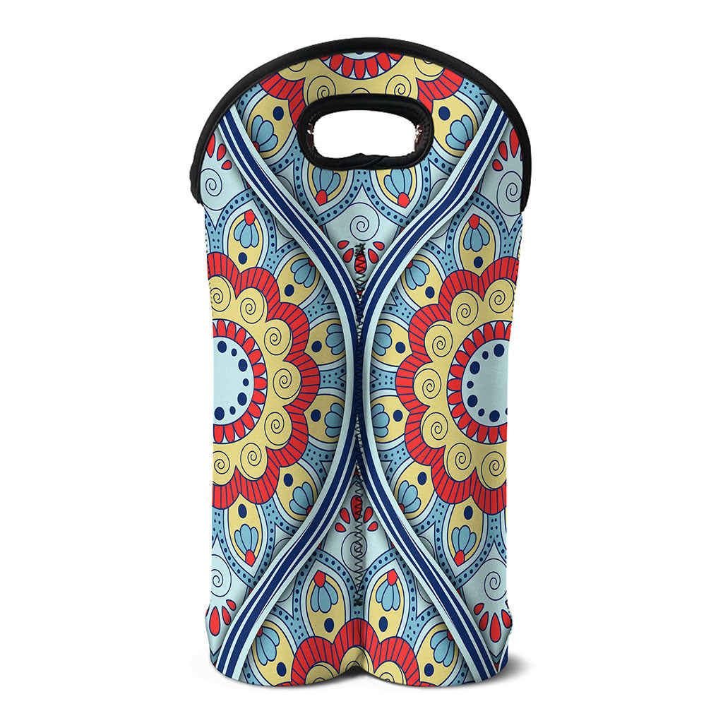 Pastel Ornament Mandala Print Double Neoprene Wine Tote
