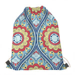 Pastel Ornament Mandala Print Drawstring Bag