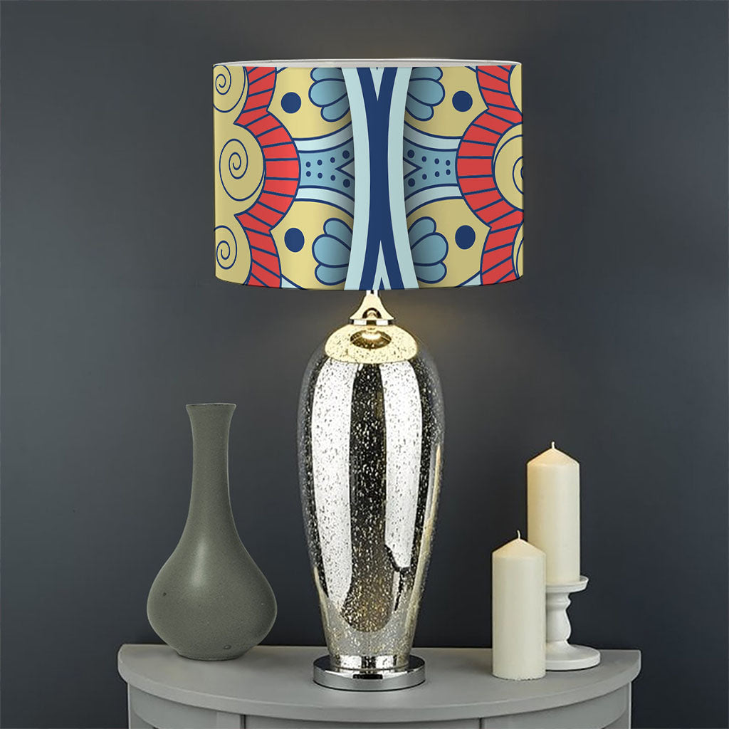 Pastel Ornament Mandala Print Drum Lamp Shade