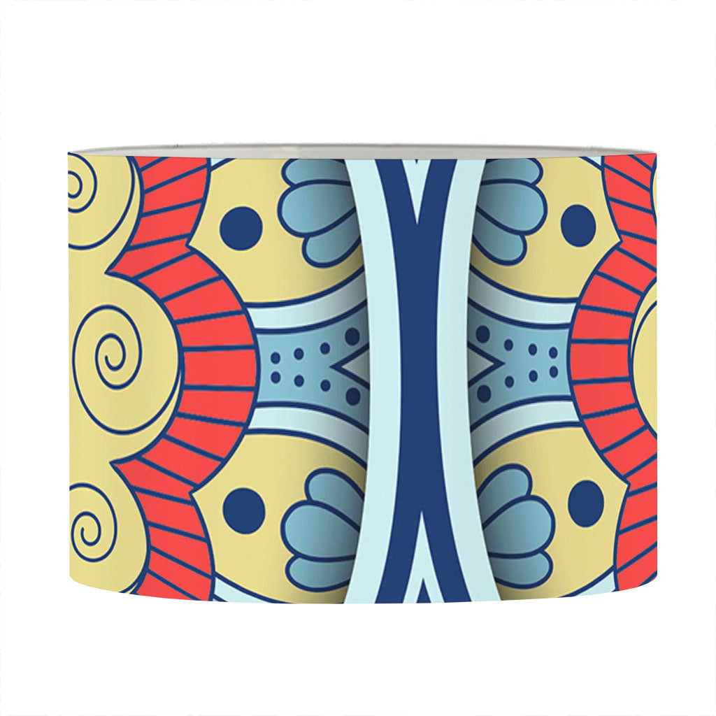 Pastel Ornament Mandala Print Drum Lamp Shade