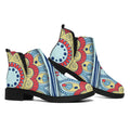 Pastel Ornament Mandala Print Flat Ankle Boots