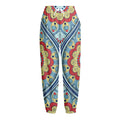 Pastel Ornament Mandala Print Fleece Lined Knit Pants