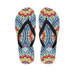 Pastel Ornament Mandala Print Flip Flops