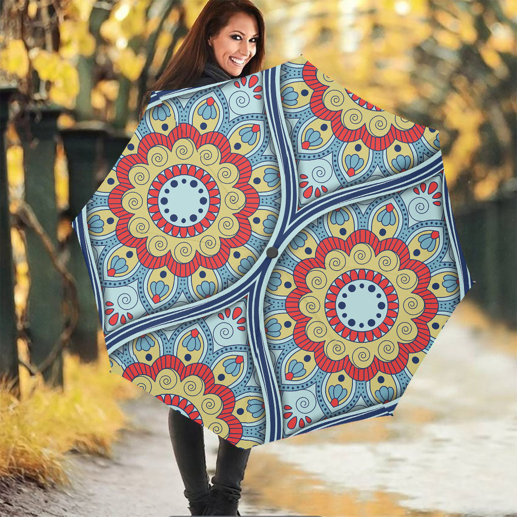 Pastel Ornament Mandala Print Foldable Umbrella