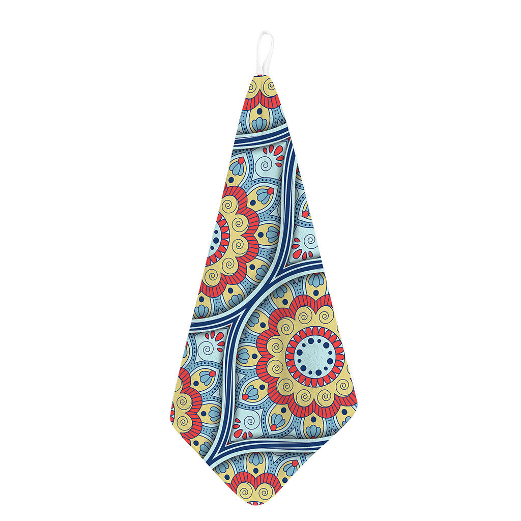 Pastel Ornament Mandala Print Hand Towel