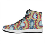 Pastel Ornament Mandala Print High Top Leather Sneakers